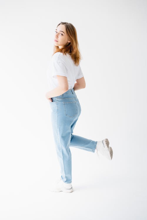 Model in T-shirt and Jeans