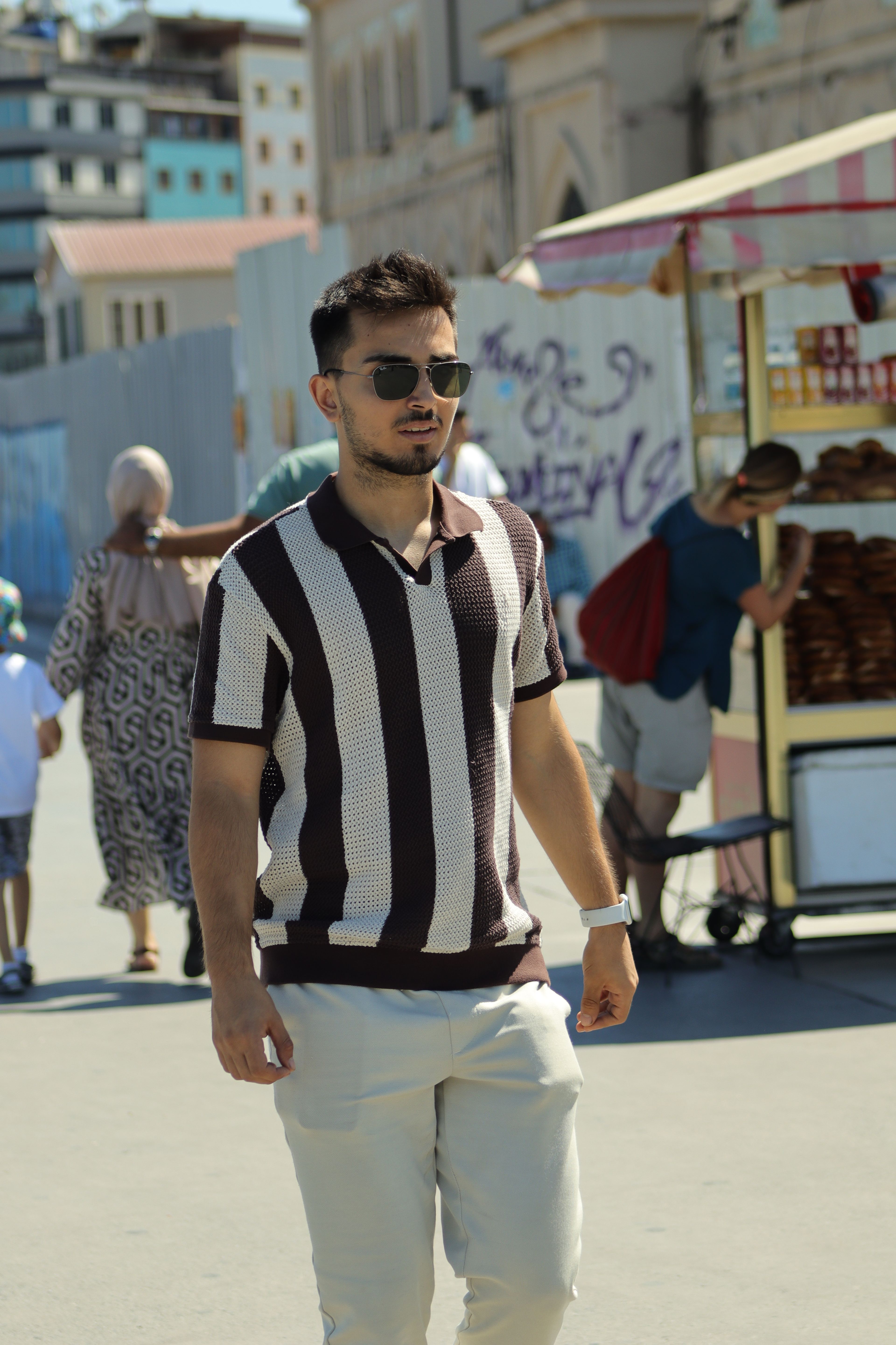 Striped Knit Polo