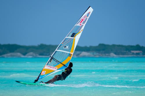 A Windsurfer on a Windsurfing Board