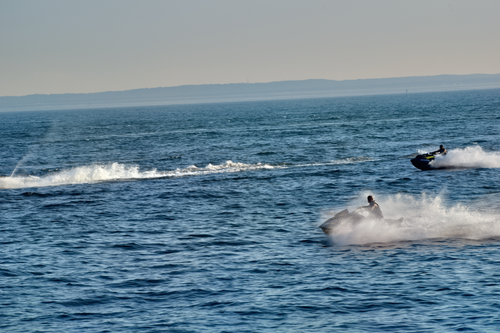 Free Two Seadoos On The Ocean by Coney Island Stock Photo