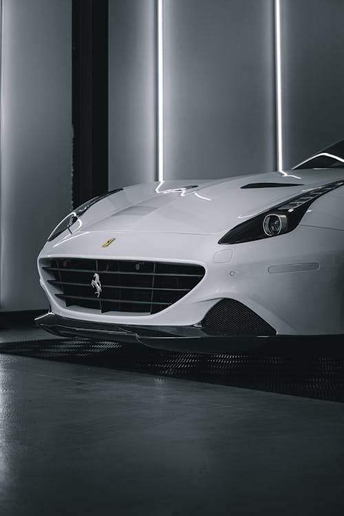 A White Ferrari California in the Garage