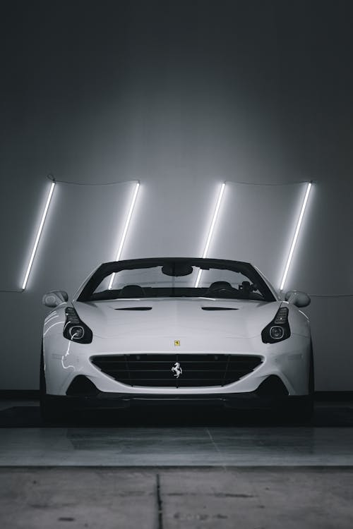 A White 2016 Ferrari California in the Garage