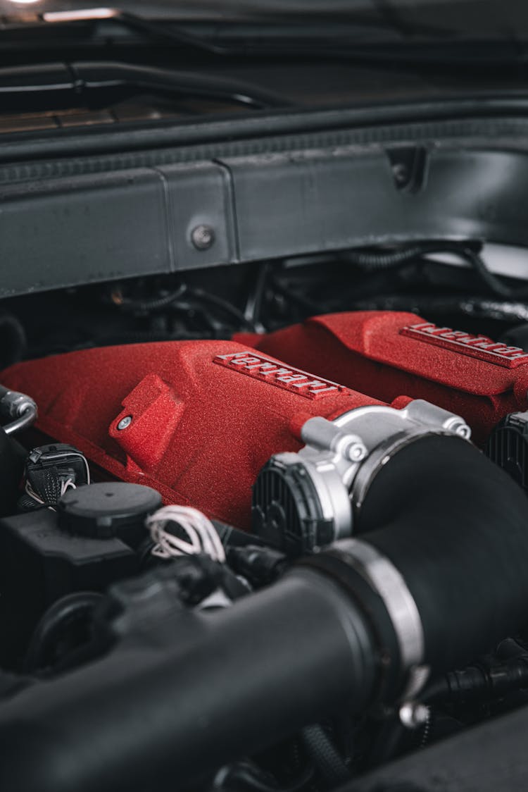 Close-up Of A Ferrari Engine 