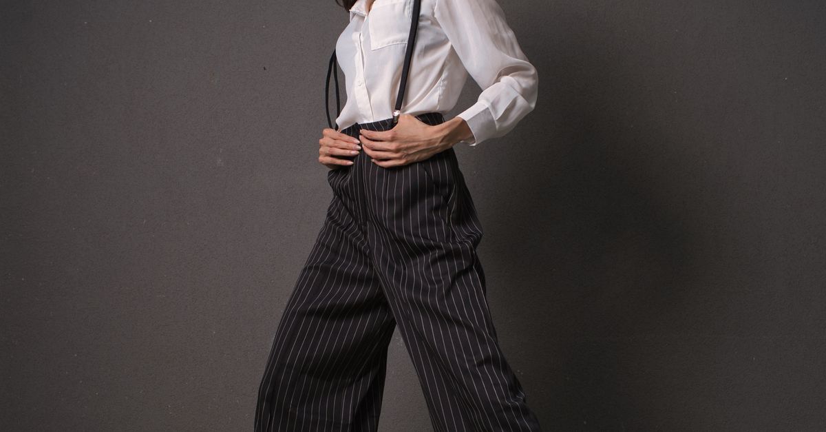 Pinstripe Trousers and a Knit Polo
