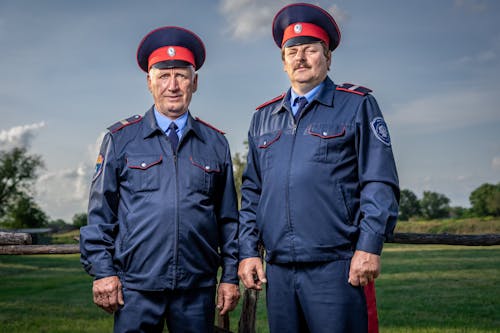 Retired Soldiers in Uniforms