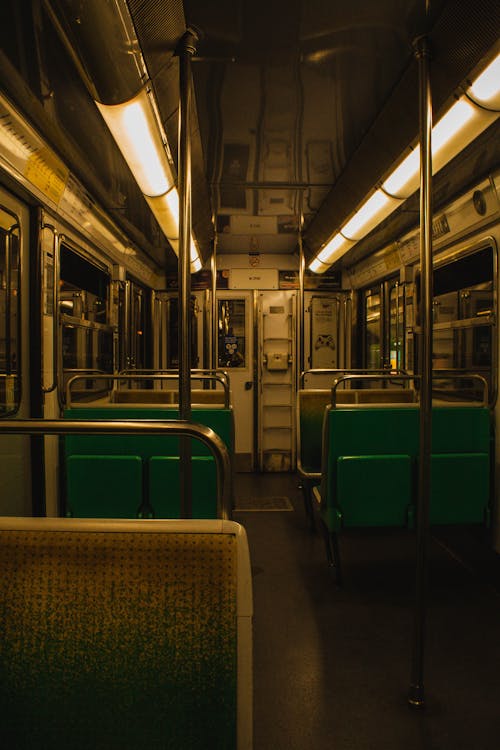 Dark Photo of a Train Compartment