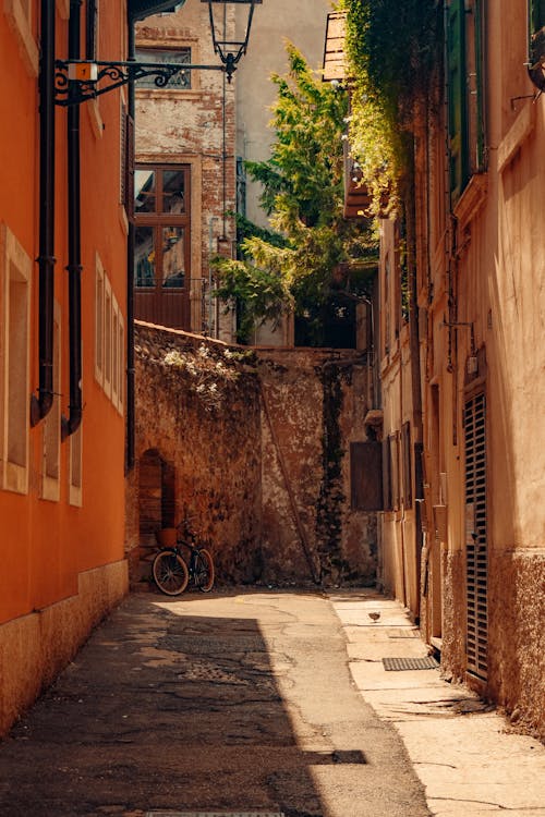 Narrow Alley in Rome in Sunlight 