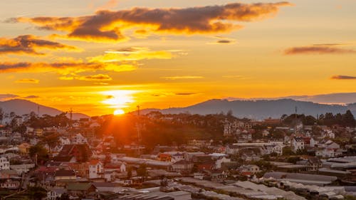 Kostnadsfri bild av đà lạt, gyllene solnedgång