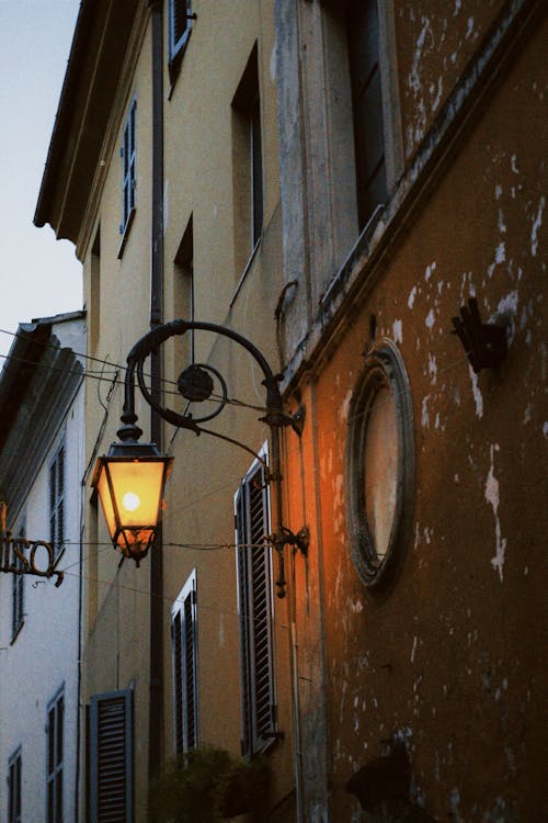 Lantern on a Building in the Evening