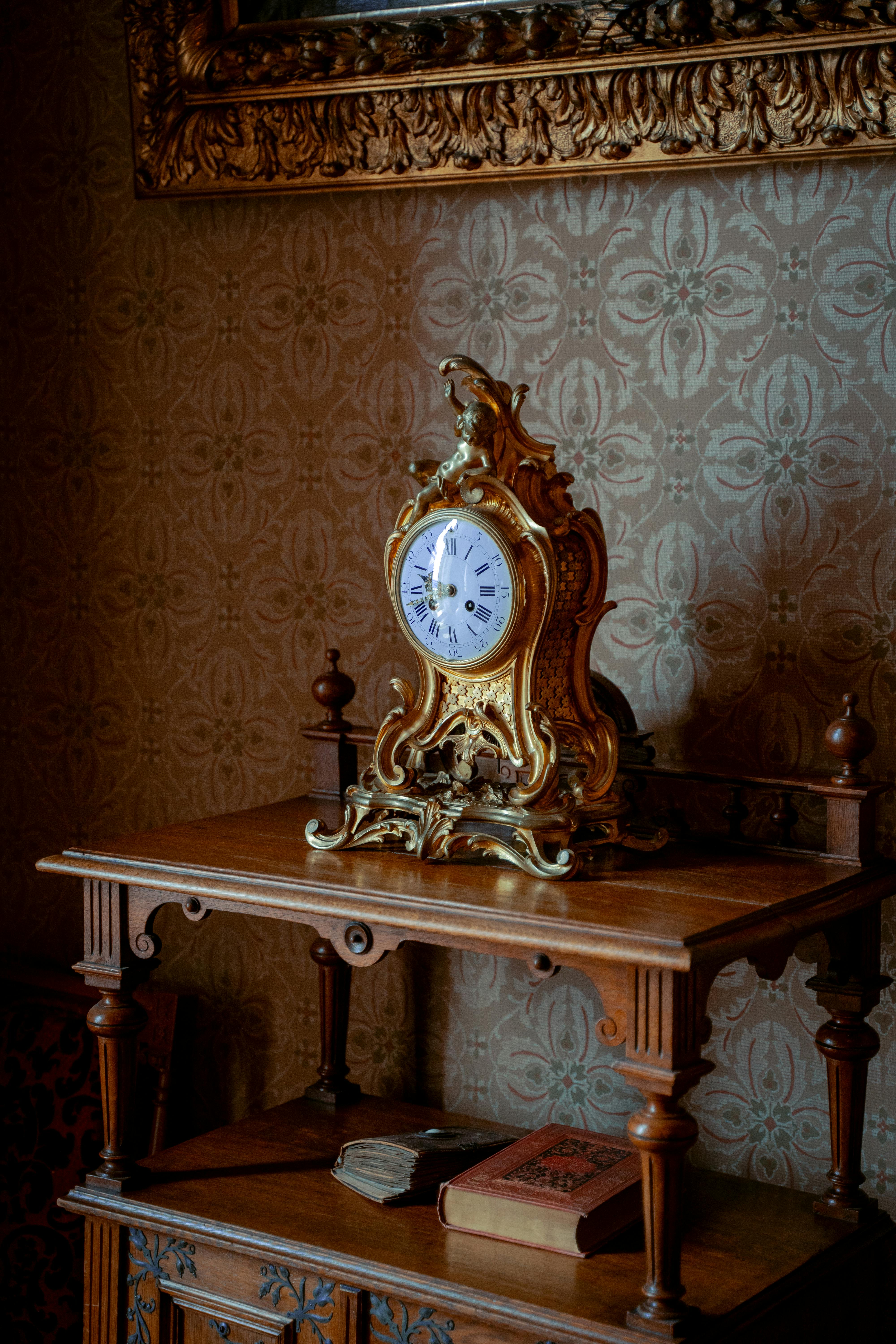 golden clock in palace