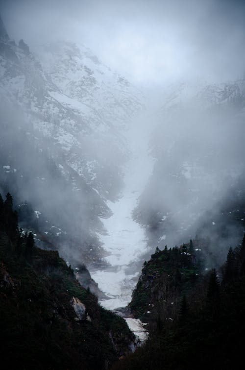 Mountain and Valley in Snow