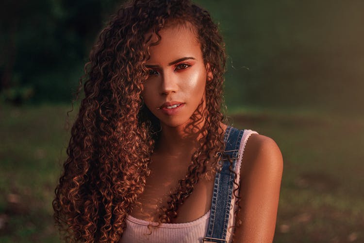 Portrait Of A Woman With Curly Hair