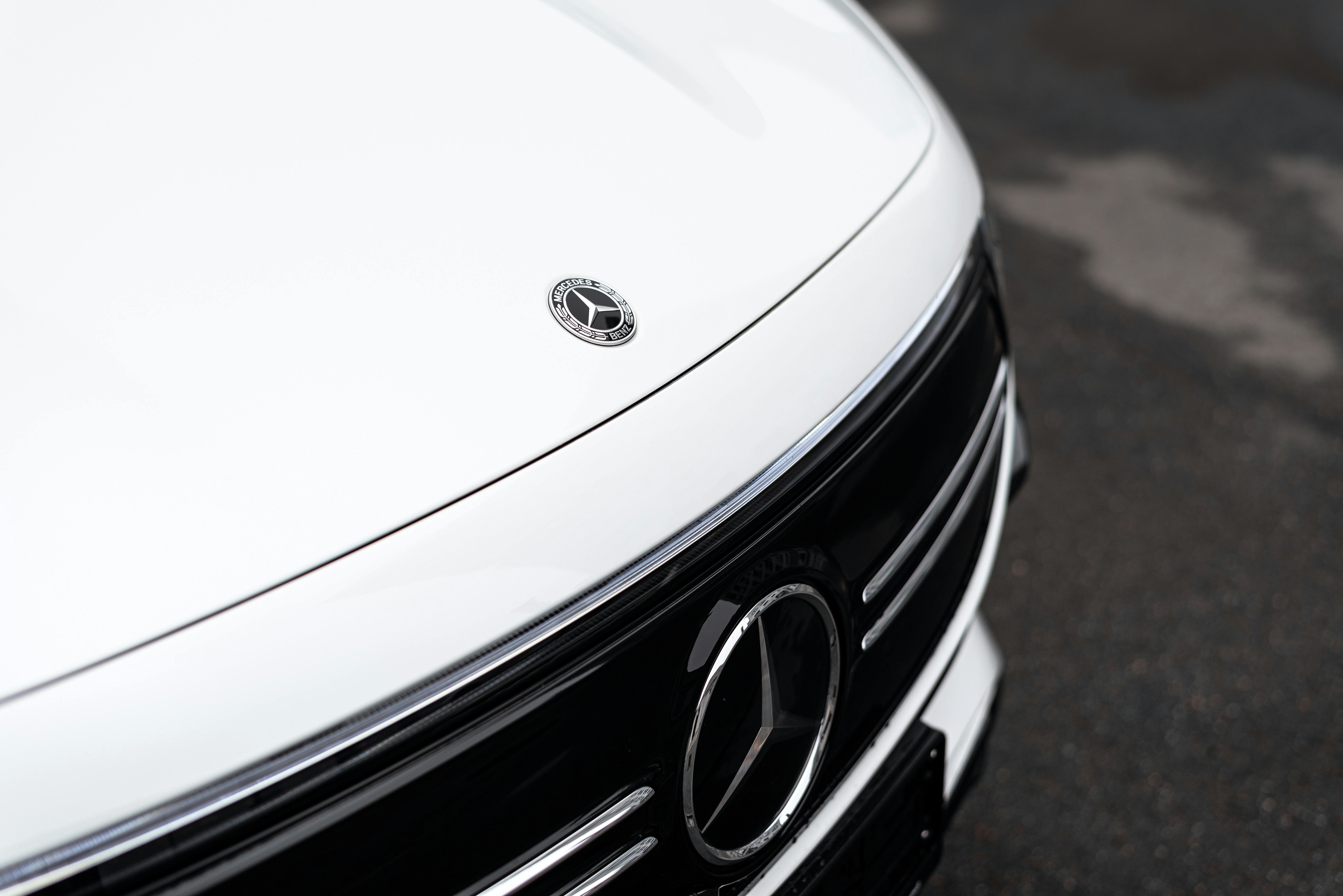 Mercedes-Benz logo, close-up, radiator grille, cars brands