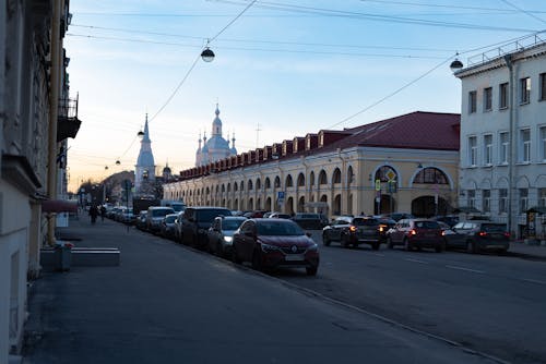 Old Market Building on a Street in Saint Petersburg