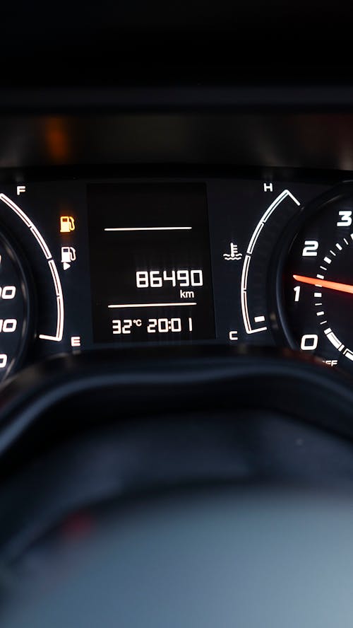 Odometer on Car Dashboard