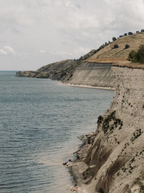 Free Explore the dramatic cliffs along the Volga River under a summer sky. Stock Photo