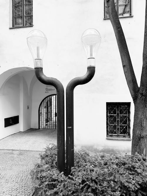Two street lamps