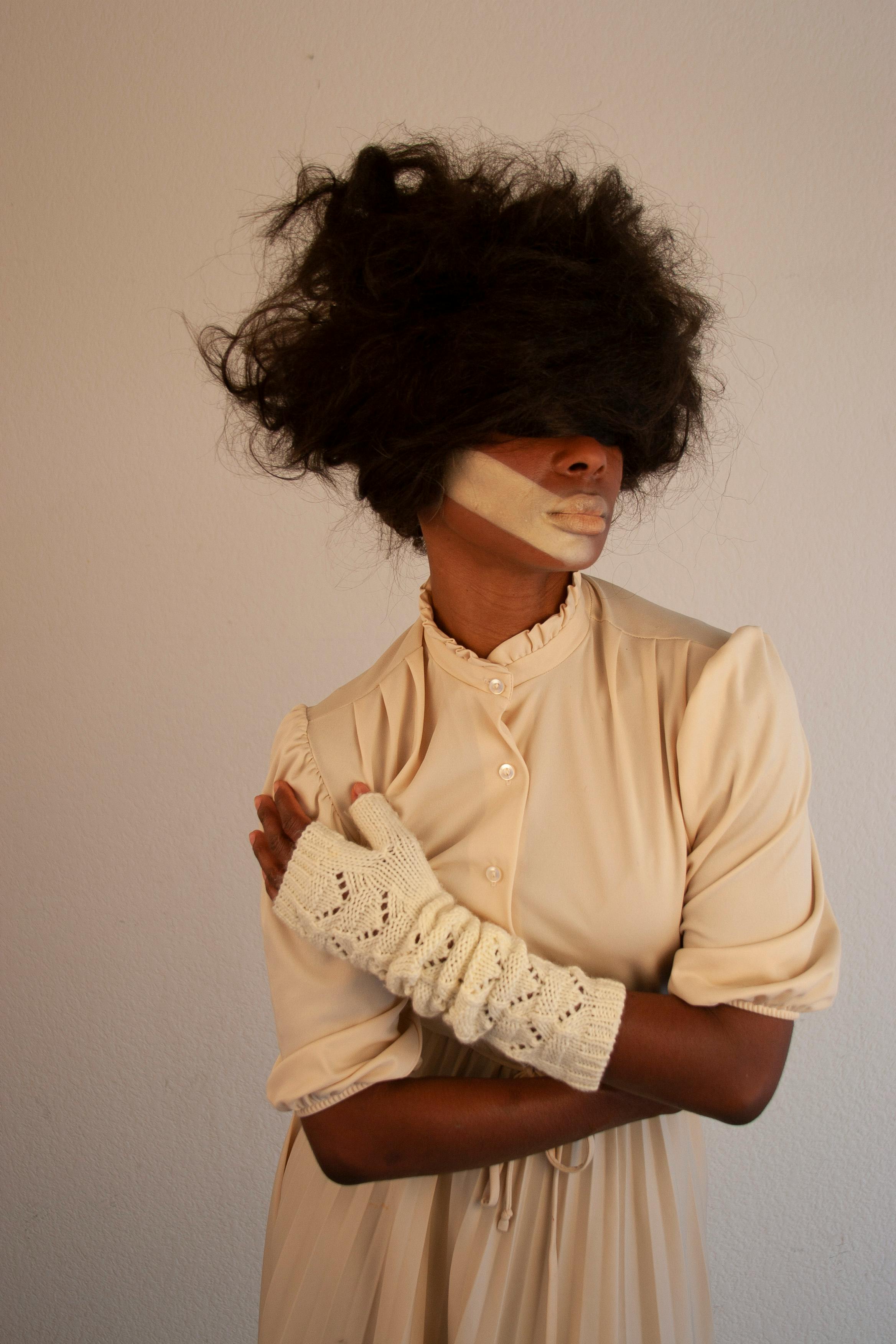 Woman using AI image generation software