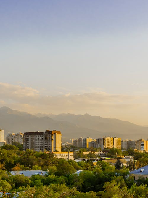 City in Kazakhstan by the Mountains