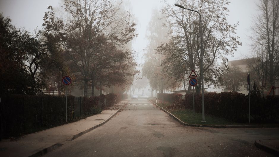 suburban street morning empty