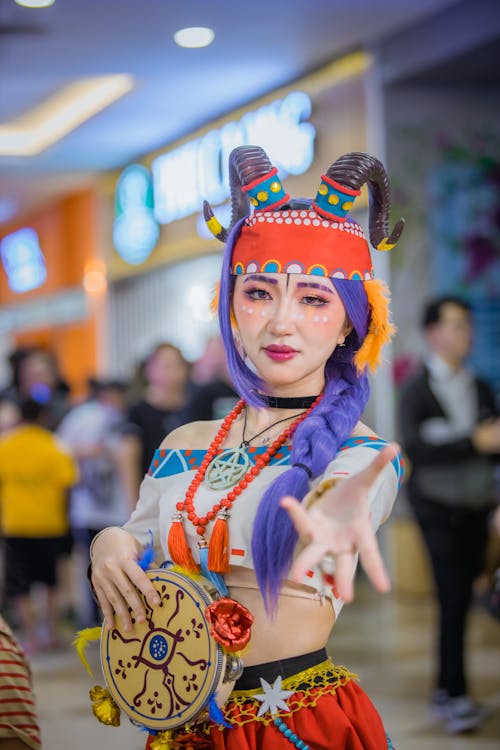 Woman in Cosplay Costume