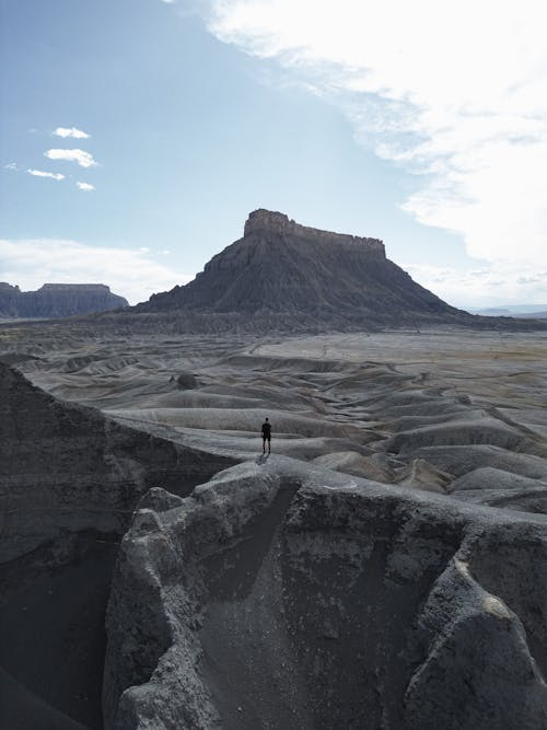 Man Looks at Factory Butte