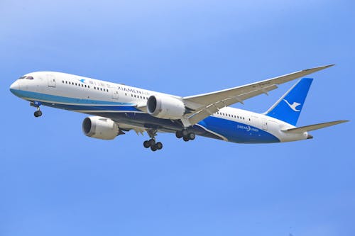Xiamen Airplane against Blue Sky