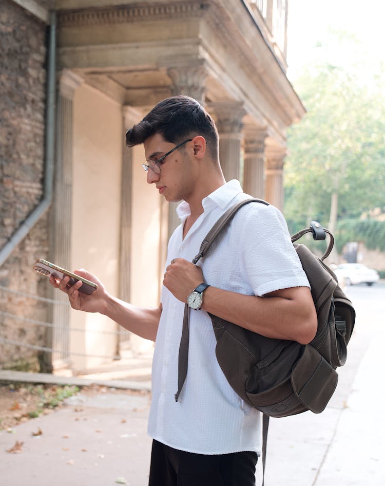 Student With Smartphone