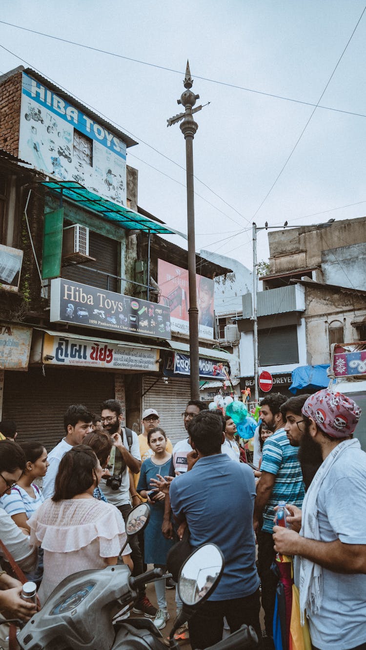 Group Stand In Street