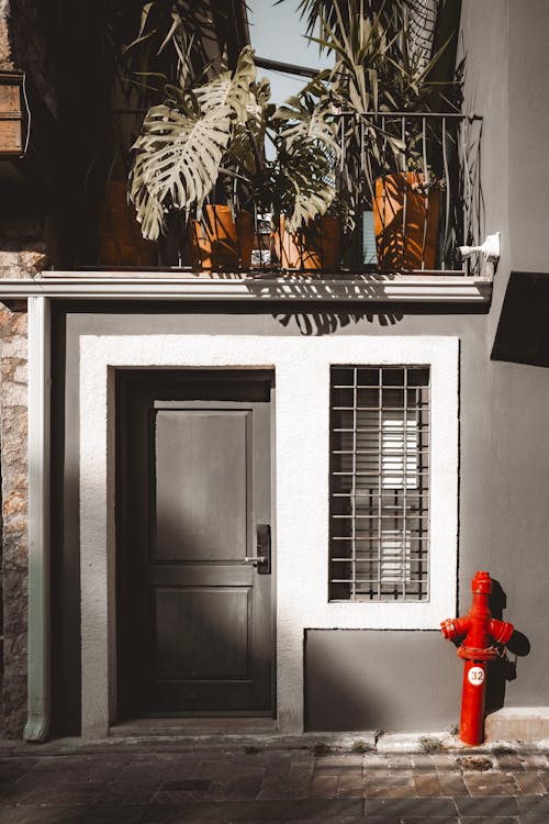 Door of House in City