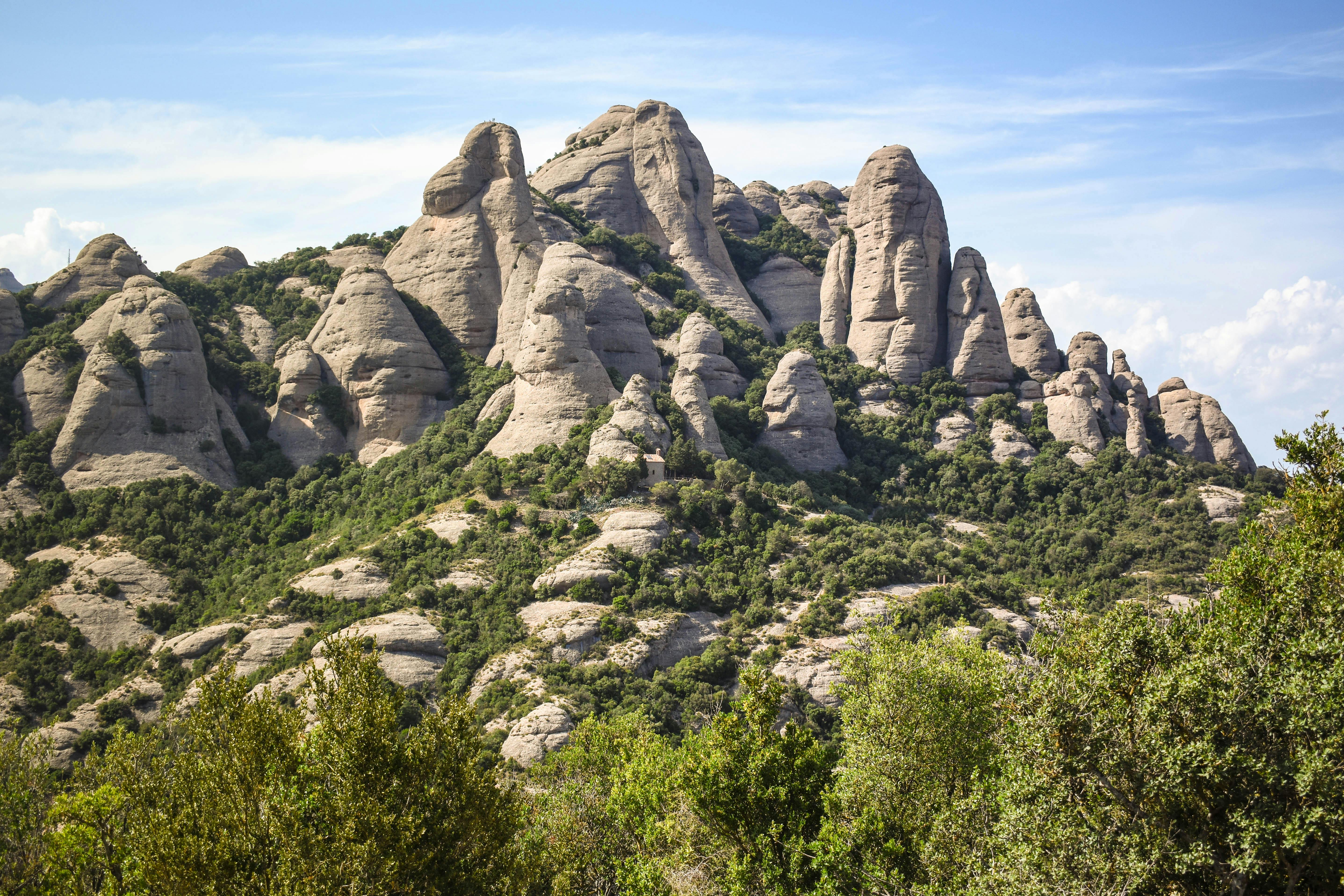 rocky peaks of the montserrat mountain range in spain