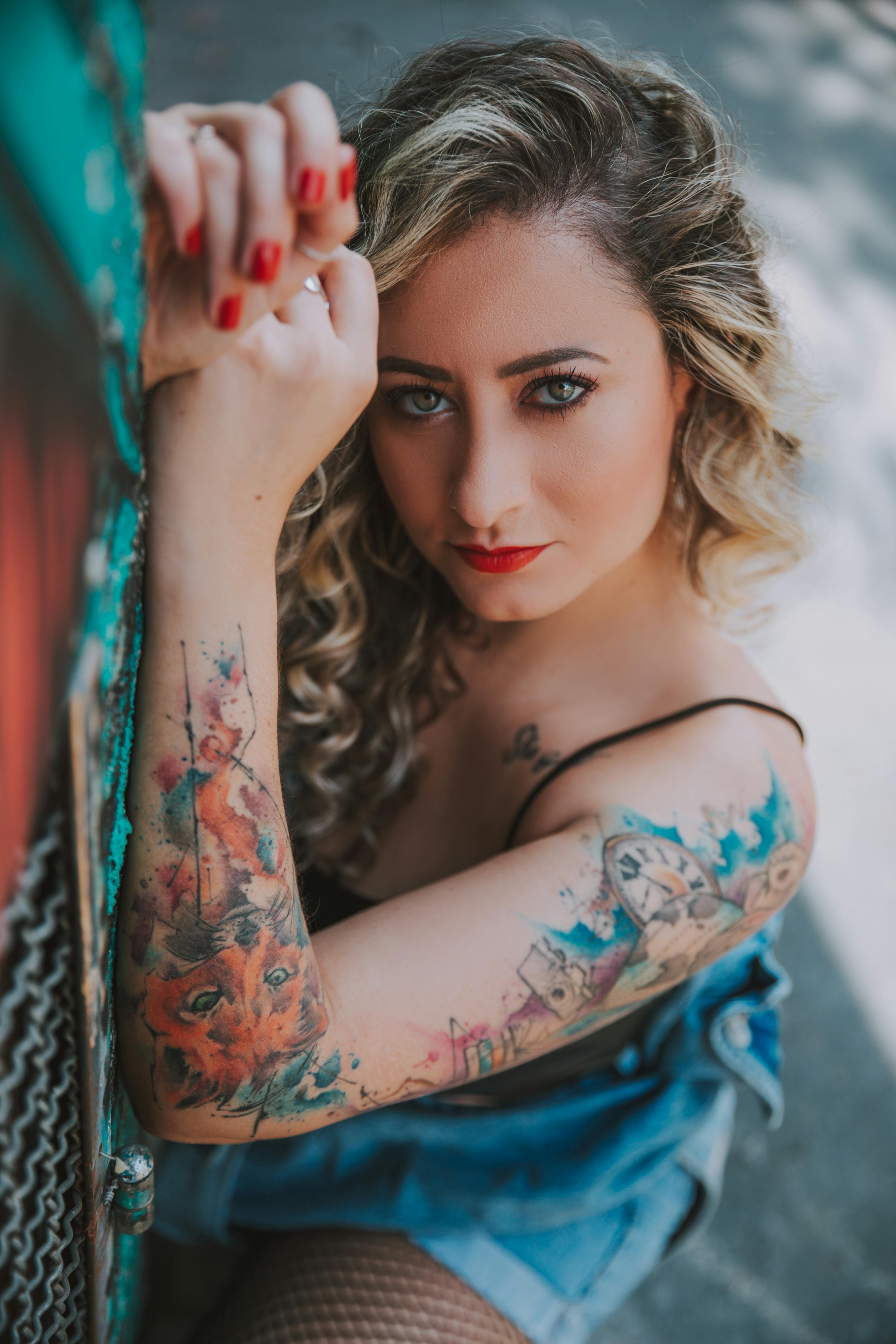 Blonde Woman with Tattoos · Free Stock Photo