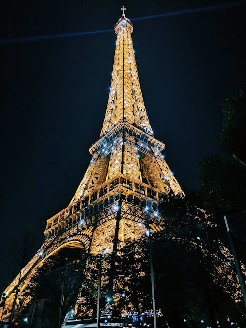 Free Eiffel Tower, Paris during Night Time Stock Photo
