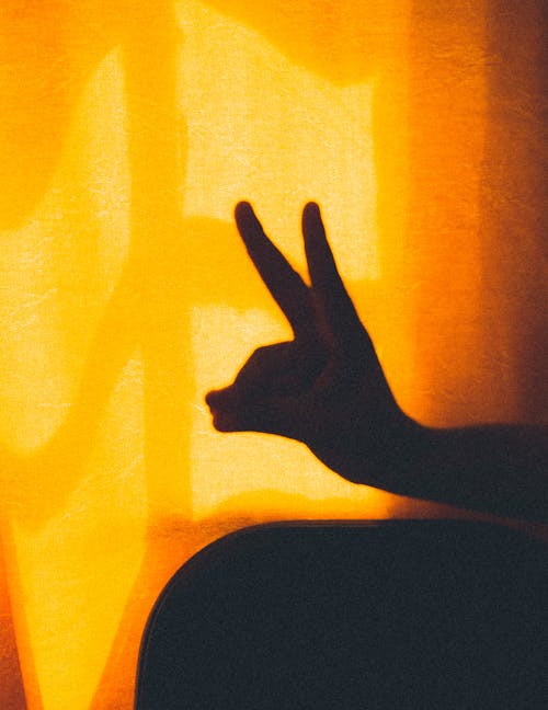 Free Making a Shadow Puppet with a Hand  Stock Photo