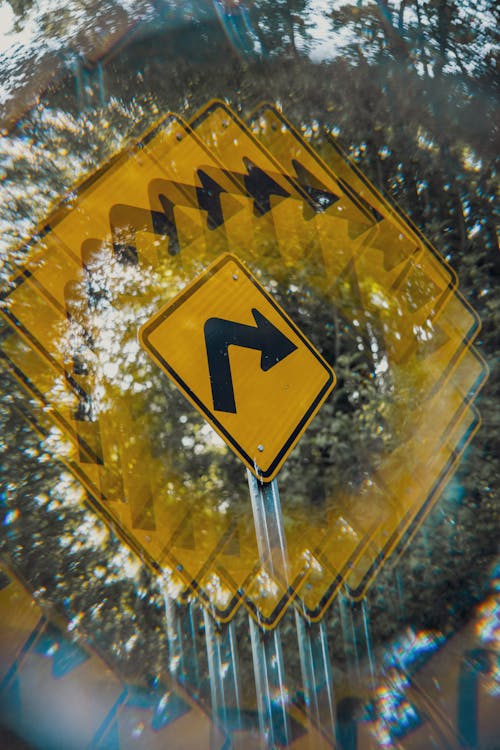 Multiple Exposure Picture of a Road Sign 