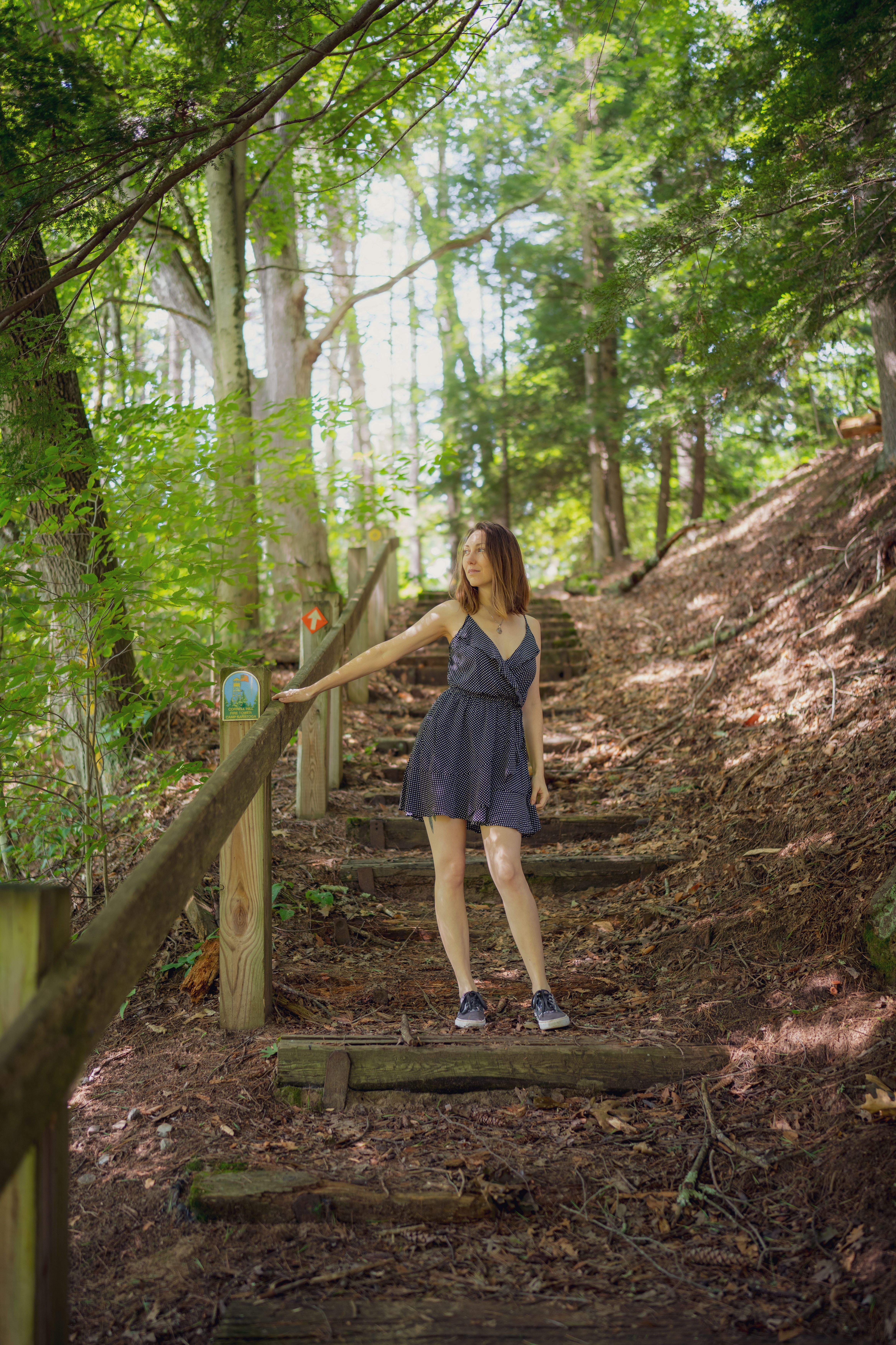 Young Woman in a Dress Standing in the Forest · Free Stock Photo