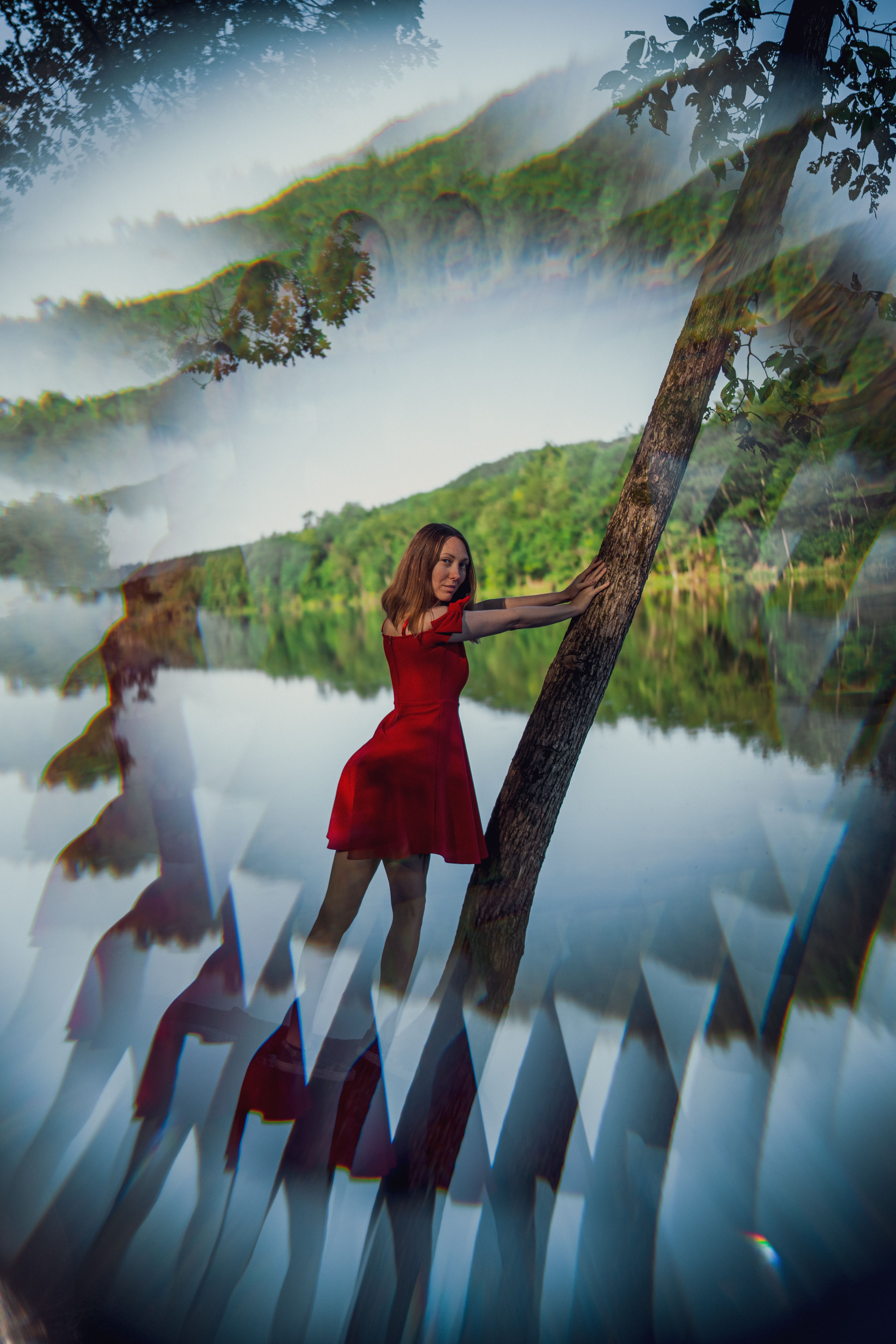 Woman Wearing Red Dress by the Lake · Free Stock Photo