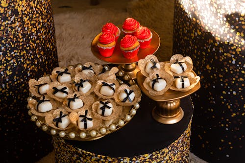 Candy and Cupcakes on Trays 