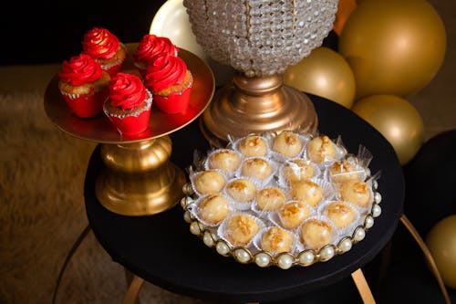 Cupcakes and Sweets on Trays