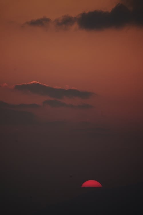 Red Foggy Sky at Dusk
