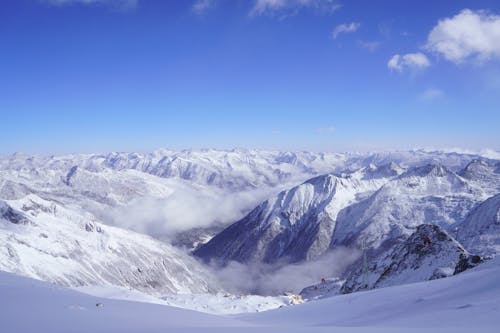 Scenic View of Mountains in Winter 