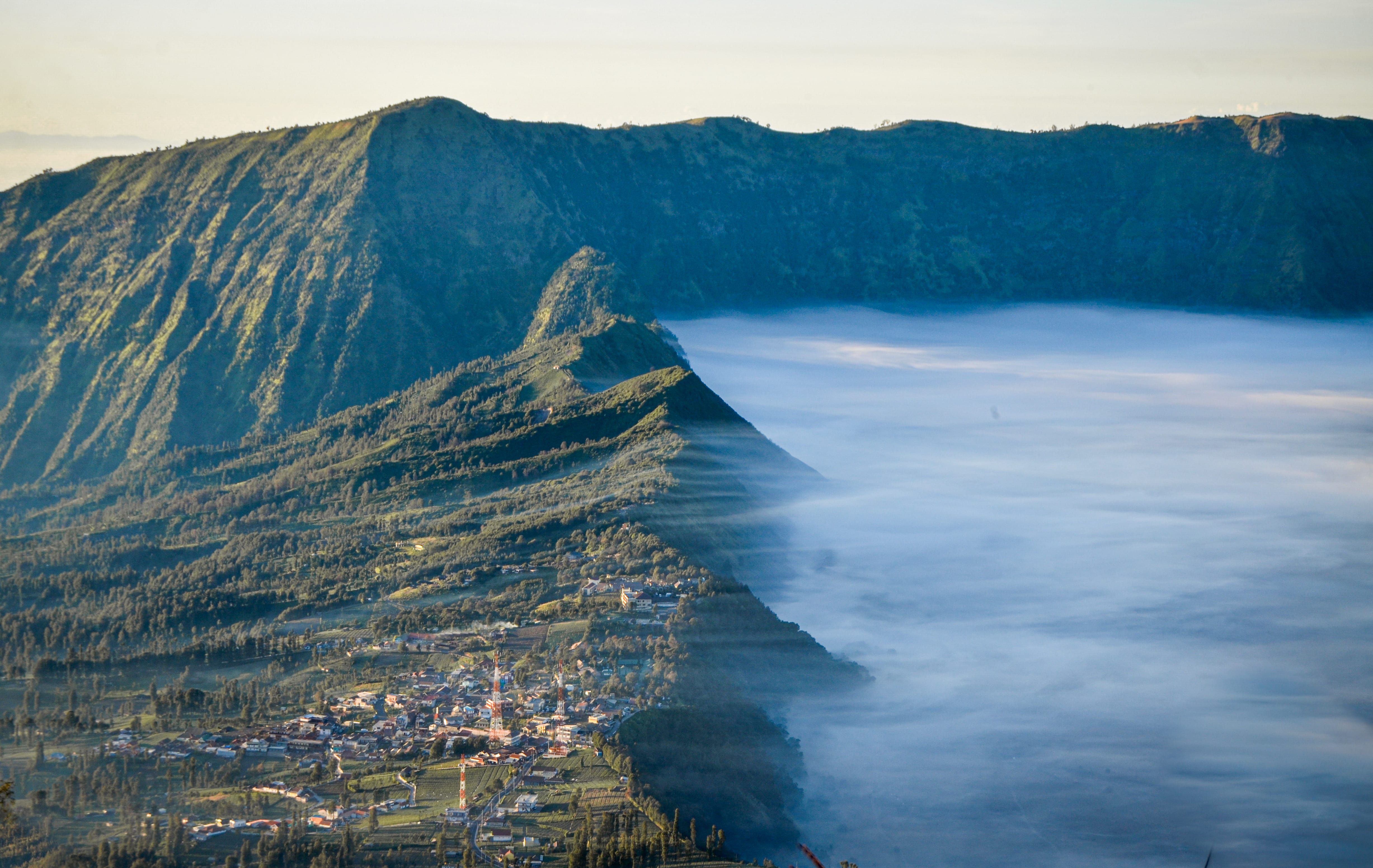 Village on Hill Near Mount Bromo in Indonesia · Free Stock Photo
