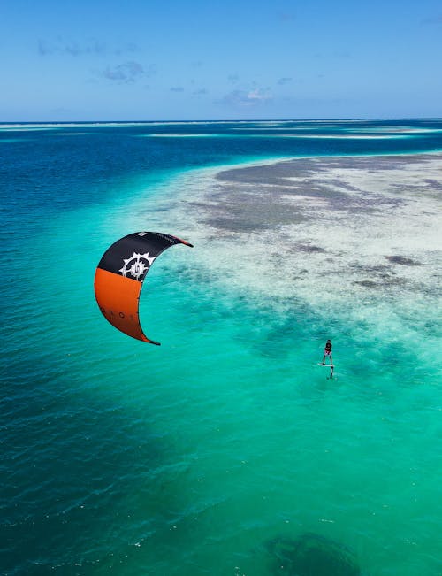 Kitesurfing on Sea Shore