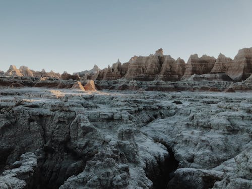 Severe rocky barren terrain in daylight