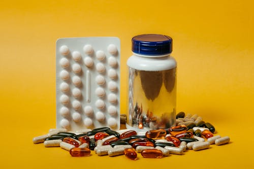 Foto stok gratis analgesik, botol pil, kapsul