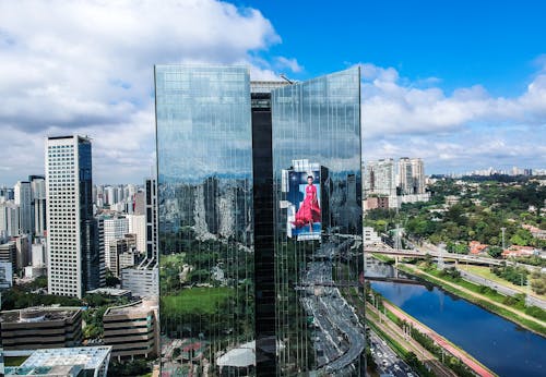 Bird's Eye Photography of Curtain Wall Building