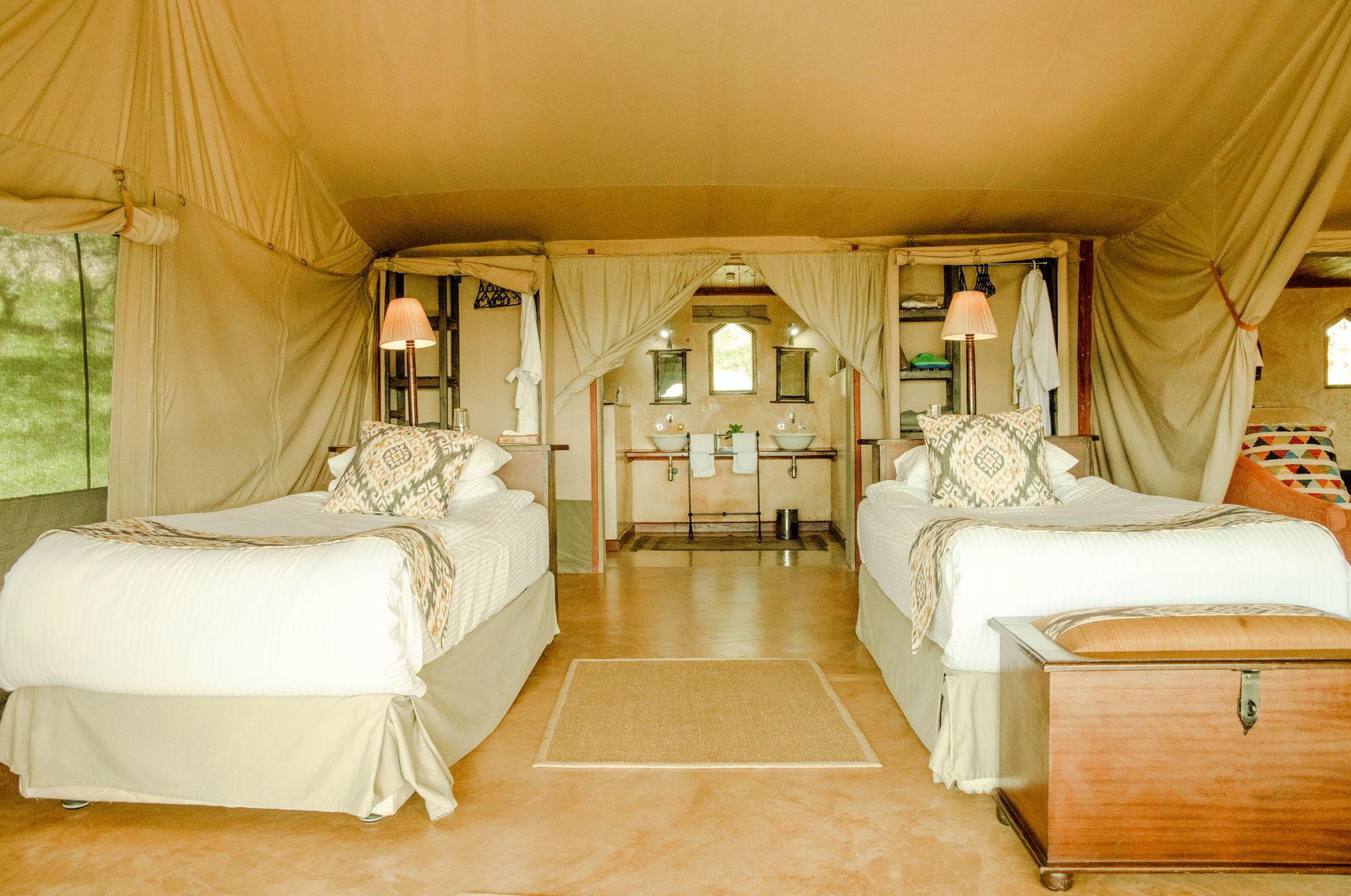 Safari tent interior