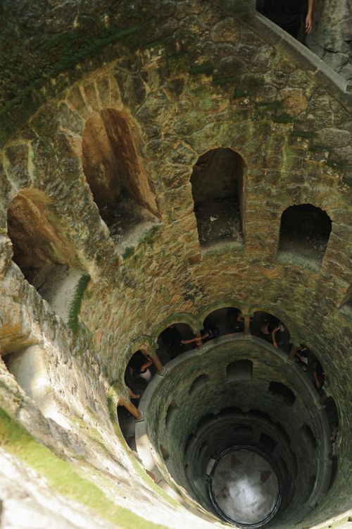 Free Explore the mystical spiral staircase of the initiation well in Sintra, Portugal. Stock Photo