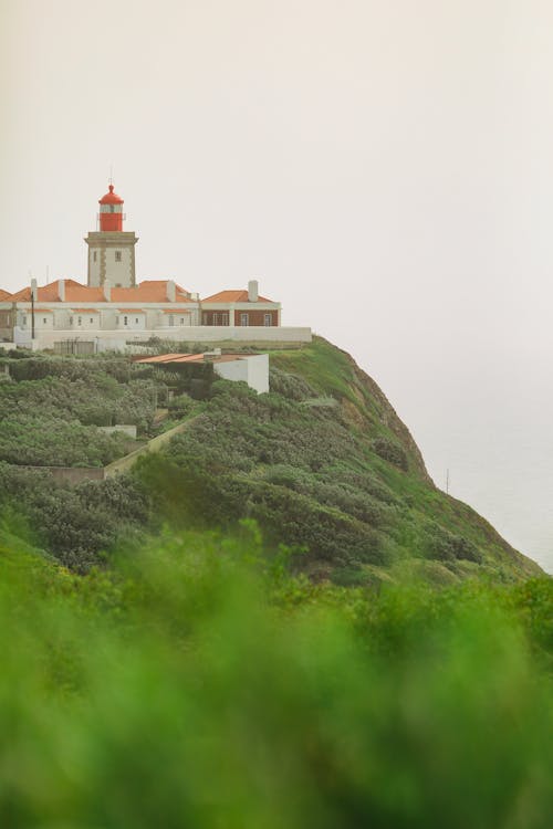 View of the Cabo da Roca Lighthouse on the Coast of the Atlantic Ocean in Portugal