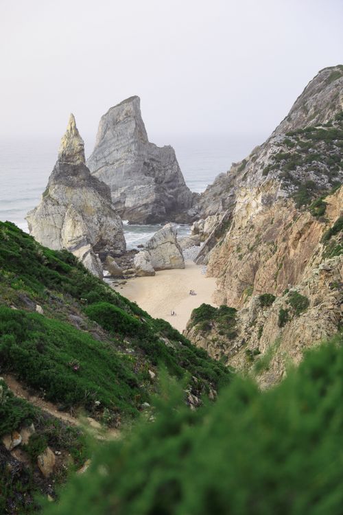 Free Explore the natural beauty and stunning rock formations of Ursa Beach in Portugal. Stock Photo